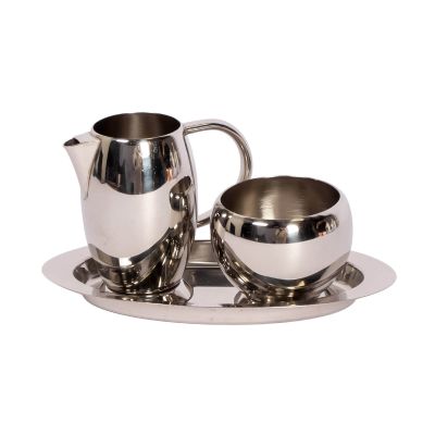 Image of Stainless Steel Sugar Bowl and Creamer Set